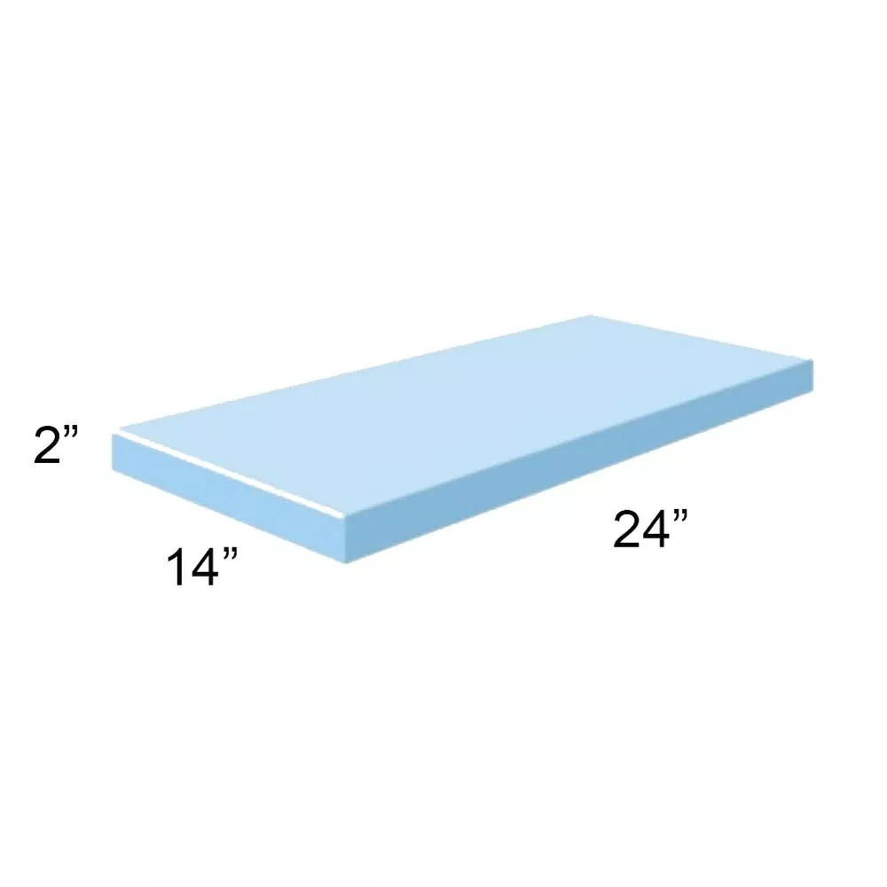 AliMed Vinyl-Covered Rectangle Positioner, 24"L Vinyl-Covered Rectangle Positioner, Upholstered Blue Vinyl, 14"W x 24"L x 2"H - 920225