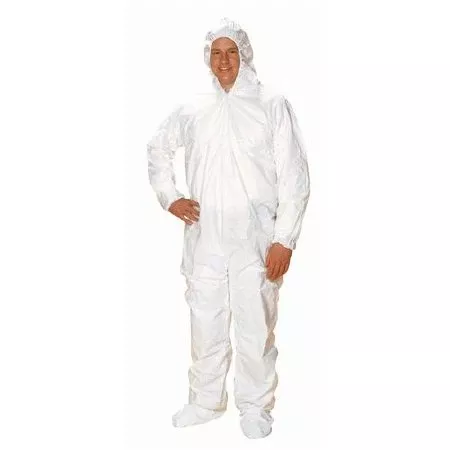 Alpha ProTech Coverall with Hood and Boot Covers Critical Cover ComforTech X-Large White Disposable NonSterile - Case of 25 - CV-J4C92-4-CS