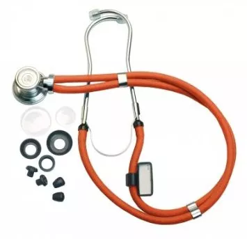American Diagnostic 641NO - Sprague-Rappaport Type Stethoscope with Accessory Pack, Neon Orange