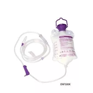 Amsure Enteral Feeding Bag Pump Set With Enfit & Transition Connectors, 500 Ml- Each of 1
