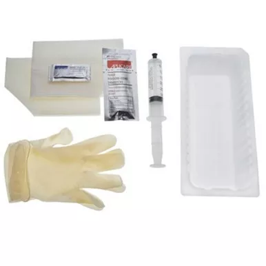 Amsure Foley Insertion Tray With Prefilled Syringe 10cc, 1000ml Tray, Drape, Vinyl Gloves, Bzk, Sterile- 1 Each