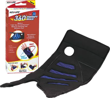 Apothecary 400614 - 360 Cold Therapy Wrist Brace, Black, Universal