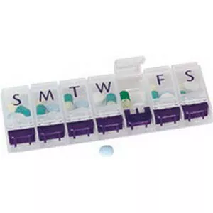 Apothecary 67577 - 7-Day Push Button Pill Reminder 2" x 5-5/8" Medium