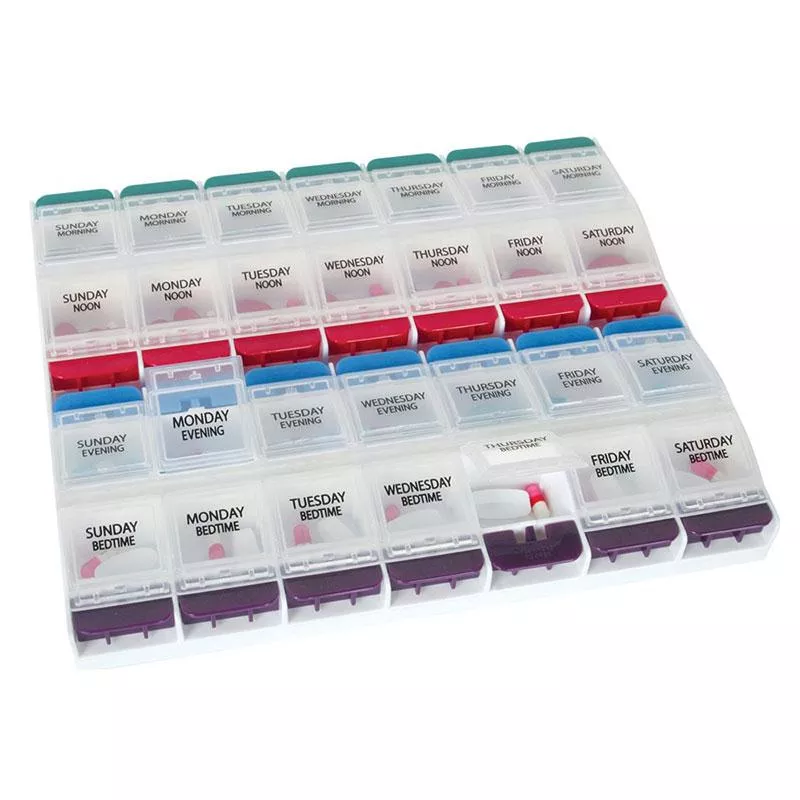 Apothecary Products Ezy Dose Weekly Push Button Medtime Planner 3xl- 1 Each