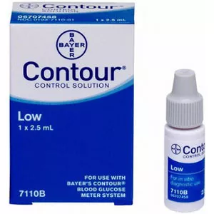 Ascensia 7110B - Blood Glucose Control Solution Contour 2.5 mL Low Level