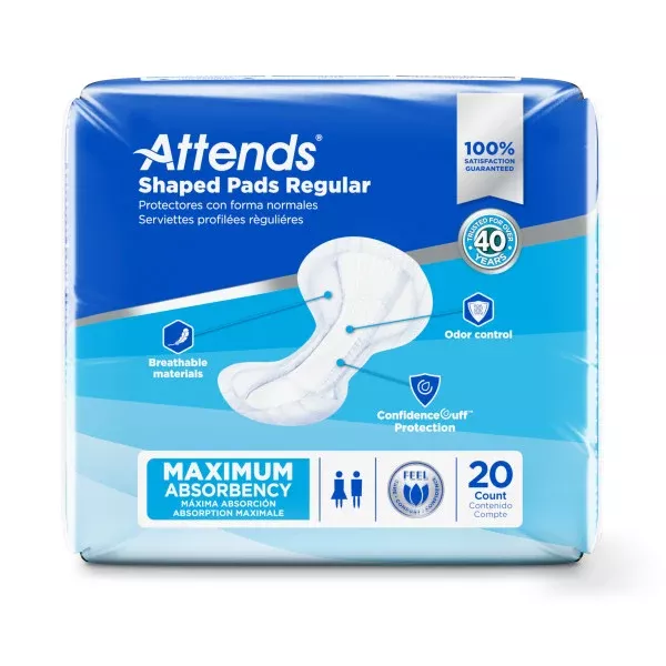 Attends Shaped Pads Regular- Package of 20