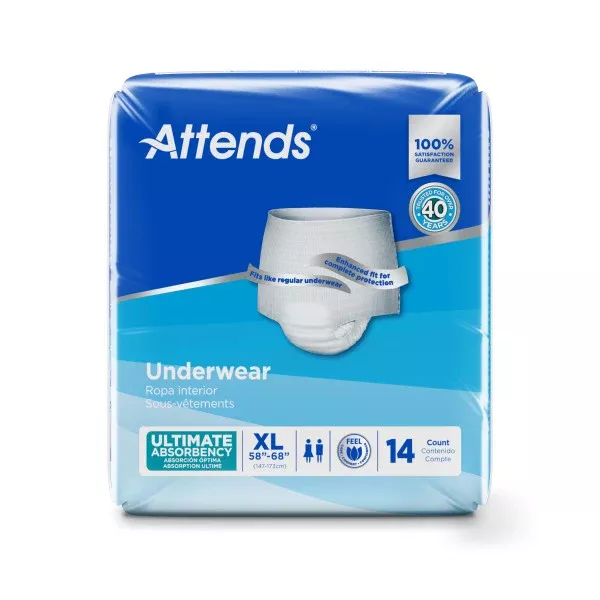 Attends Underwear, Ultimate Absorbency, X-Large- Package of 14