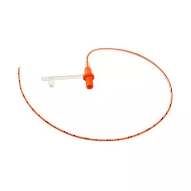 Avanos FTM8.0S-EO - Indwelling Medium Silicone Enteral Feeding Tube with Radiopaque Orange Stripe 8 Fr 24"