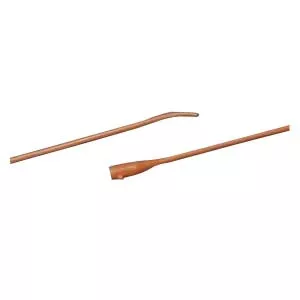 Bard 802518 - Urethral Catheter Bardia Coude Olive Tip Red Rubber 18 Fr. 16 Inch