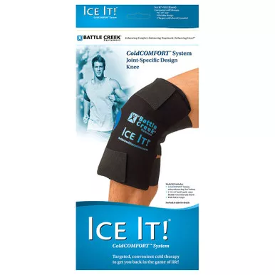 Battle Creek 512 - Cold Pack with Wrap Ice It! MaxCOMFORT™ System Knee 12 X 13 Inch Fabric / Foam / Vinyl / Gel Reusable