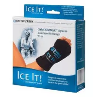 Battle Creek 570 - Cold Pack with Wrap Ice It! MaxCOMFORT™ System Wrist 4-1/2 X 7 Inch Fabric / Foam / Vinyl / Gel Reusable