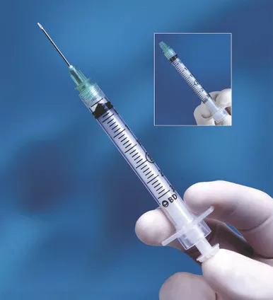 BD 305273 - Syringe with Hypodermic Needle Integra™ 3 mL 21 Gauge 1 Inch Regular Wall Retractable Safety Needle