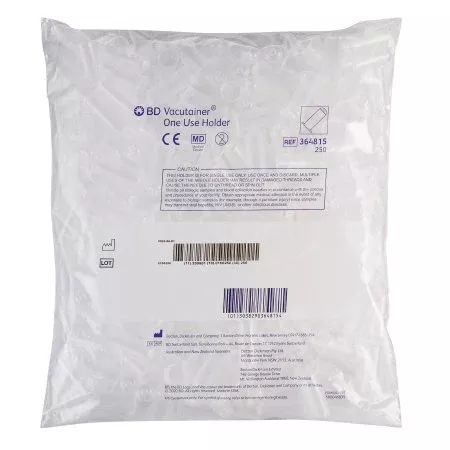 BD Tube Holder BD Vacutainer Standard Size, Clear, Non-Stackable, Single Use, 250 / Shelf Pack For 13 mm and 16 Diameter Tubes - Bag of 250 - 364815-BG