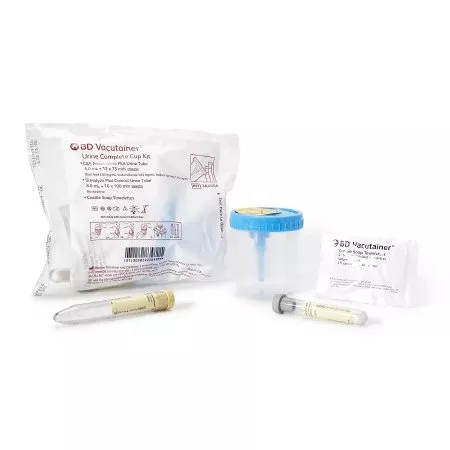 BD Urine Specimen Collection Kit BD Vacutainer 4 mL / 8 mL Plastic Collection Cup / Collection Tube Sterile - Case of 50 - 364957-CS