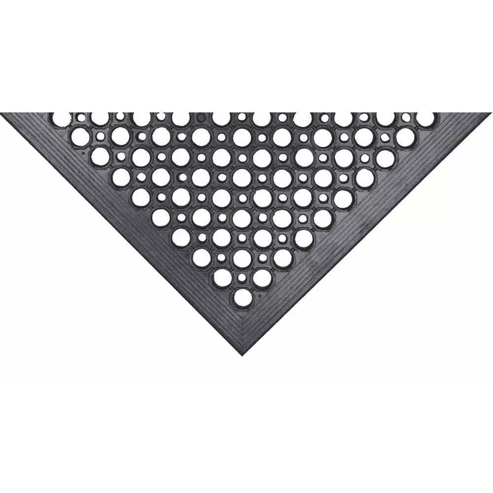Beveled Drain-Step Mat Beveled Drain Step, 3'W x 5'L, Black - 712533