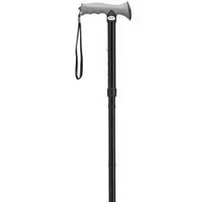 Black Folding Cane With Gel Grip Handle- Each of 1
