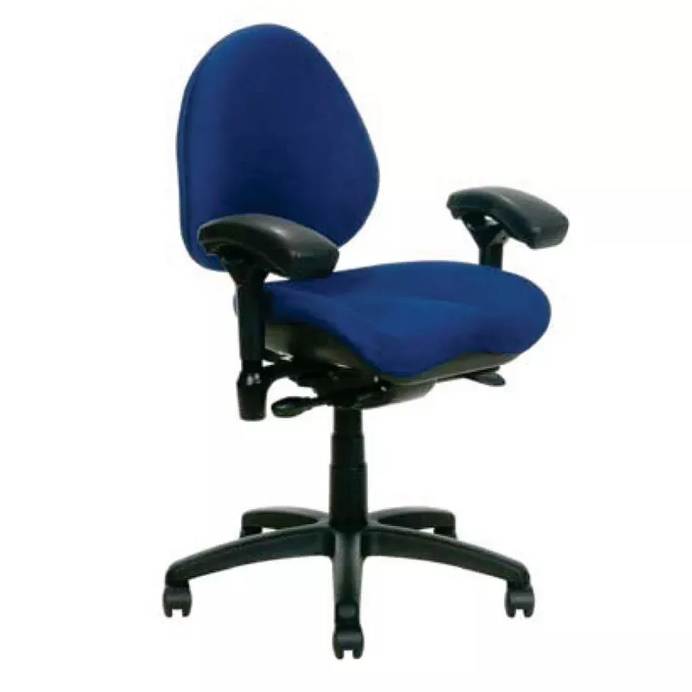 BodyBilt Cleanroom and ESD Task Chairs Cleanroom Task w/Tall Cylinder & Foot Ring, Blue - 79948/BLUE/NA
