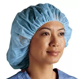 Bouffant Cap, Spunbonded, Blue, 24"- Box of 75