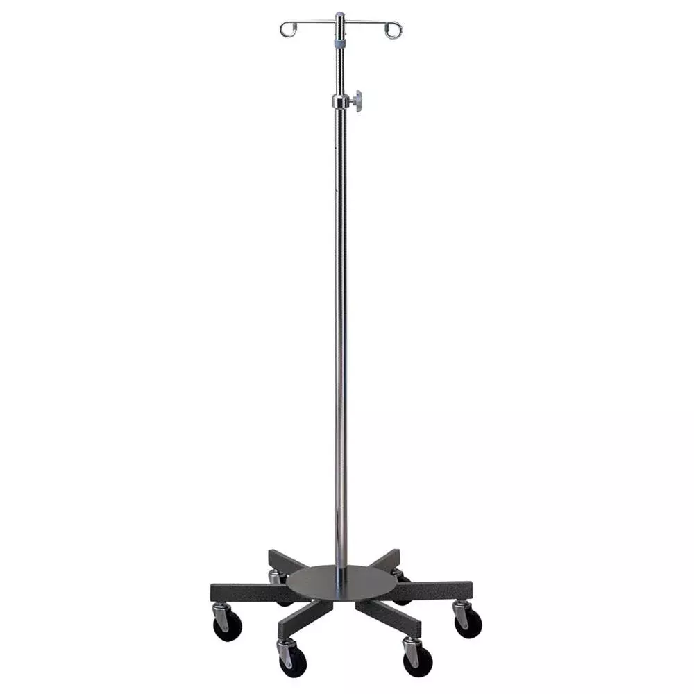 Brewer Infusion Pump Stands Infusion Pump Stand, 26" Base, Epoxy-Coated, 4 Hooks, 5 Legs - 95-411