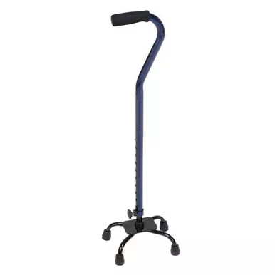 Briggs 502-1333-9913 - Small Base Adjustable Quad Cane, Ice Blue