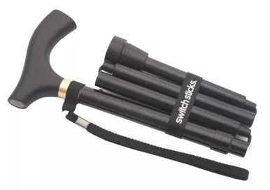 Briggs 502-2000-0000 - Switch Sticks Designer Walking Stick Cane, Folding, Adjustable, Black