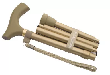 Briggs 502-2000-0002 - Switch Sticks Designer Walking Stick Cane, Folding, Adjustable, Gold
