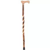 Briggs 502-3000-0086 - Brazos Free Form Twisted Hickory Handcrafted Wood Cane with Derby Handle, 37"
