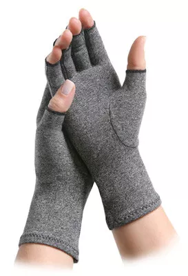 Brownmed A20170 - Arthritis Glove IMAK Compression Open Finger Small Over-the-Wrist Length Hand Specific Pair Cotton / Lycra