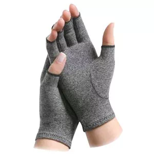 Brownmed A20173 - Arthritis Glove IMAK Compression Open Finger X-Small Over-the-Wrist Length Hand Specific Pair Cotton / Lycra