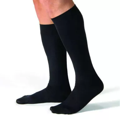 BSN 113105 - Men's Casual Knee-High Compression Socks X-Large Full Calf, Black