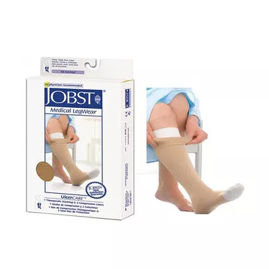 BSN 114507 - Compression Stocking with Liner JOBST UlcerCARE ™ Knee High 4X-Large Beige Closed Toe