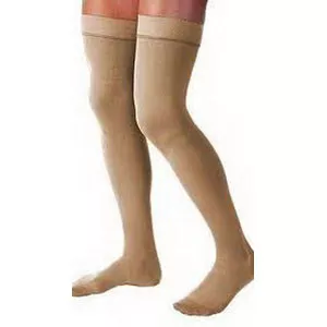 BSN 114640 - Relief Thigh-High Firm Compression Stockings without Silicone Dot Band Small, Beige