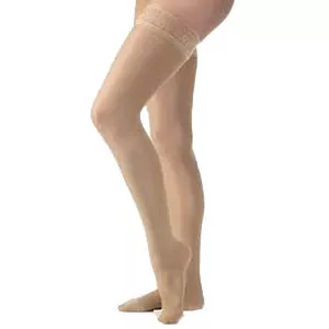 BSN 114641 - Relief Thigh-High Firm Compression Stockings without Silicone Dot Band Medium, Beige