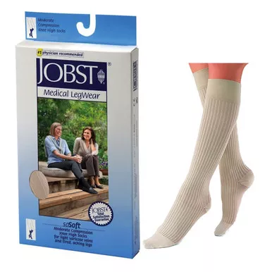 BSN 120234 - SoSoft Knee High, 20-30, Ribbed, Closed Toe, Medium, Sand