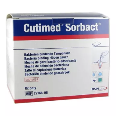 BSN 7216606 - Cutimed Sorbact Impregnated Ribbon Dressing, 0.8" x 19.7"