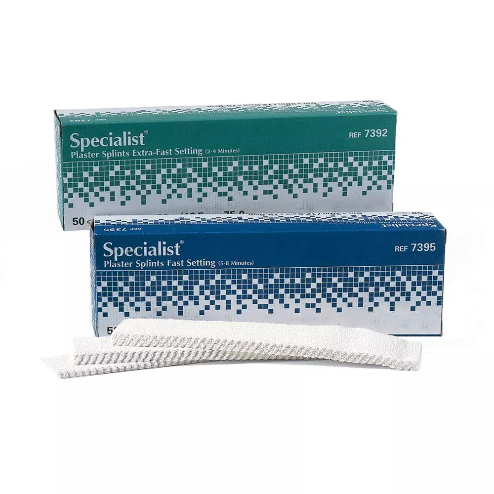 BSN Specialist Plaster Splints Plaster of Paris Splints, X-Fast Green, 4" x 15", 50/bx - 4904