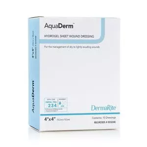 BX/10 - AquaDerm Hydrogel Sheet Wound Dressing, 4" x 4"Manufacturer #: 00324E