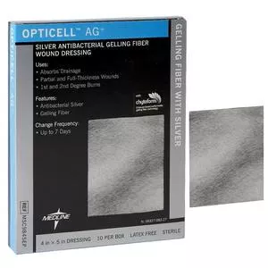 BX/10 - Opticell Ag+ Silver Antibacterial Gelling Fiber Wound Dressing, 4" x 5"Manufacturer #: MSC9845EP