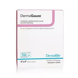 BX/15 - DermaGauze Hydrogel Impregnated Dressing 4" x 4"Manufacturer #: 00250E