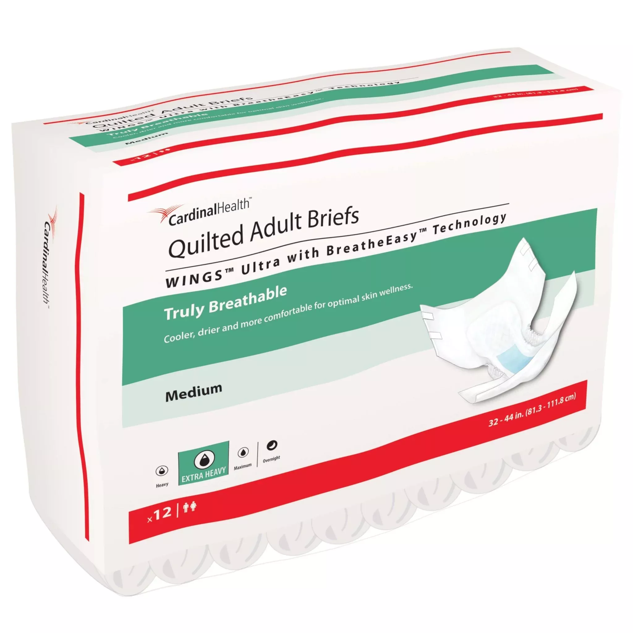 CA/96 - WINGS Ultra Quilted Brief with BreatheEasy Technology, Medium, 32" - 44"Manufacturer #: 77073