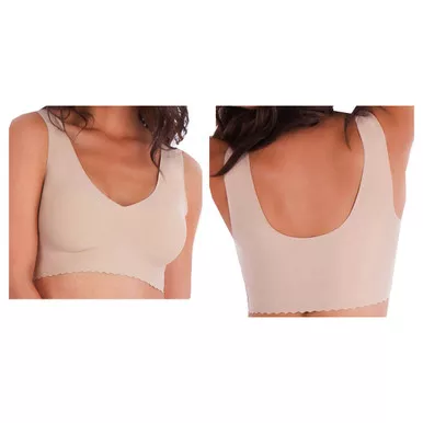 Caden Companies ANTIBRANUDE:S - Belly Bandit Anti Bra, V-Neck, Nude, Small