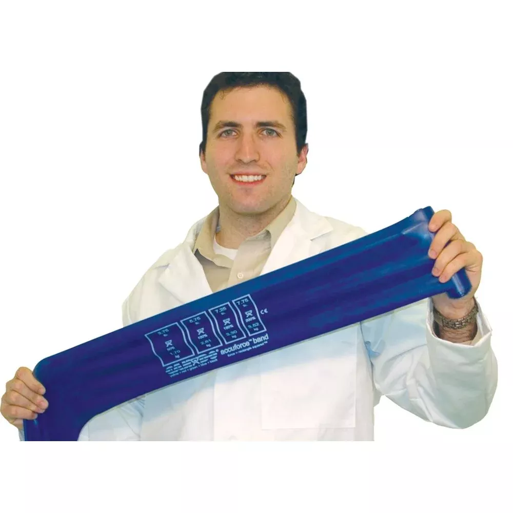CanDo AccuForce Resistive Band Accuforce Resistive Band, Blue/Heavy, 6 yd Disp. Box - 51874