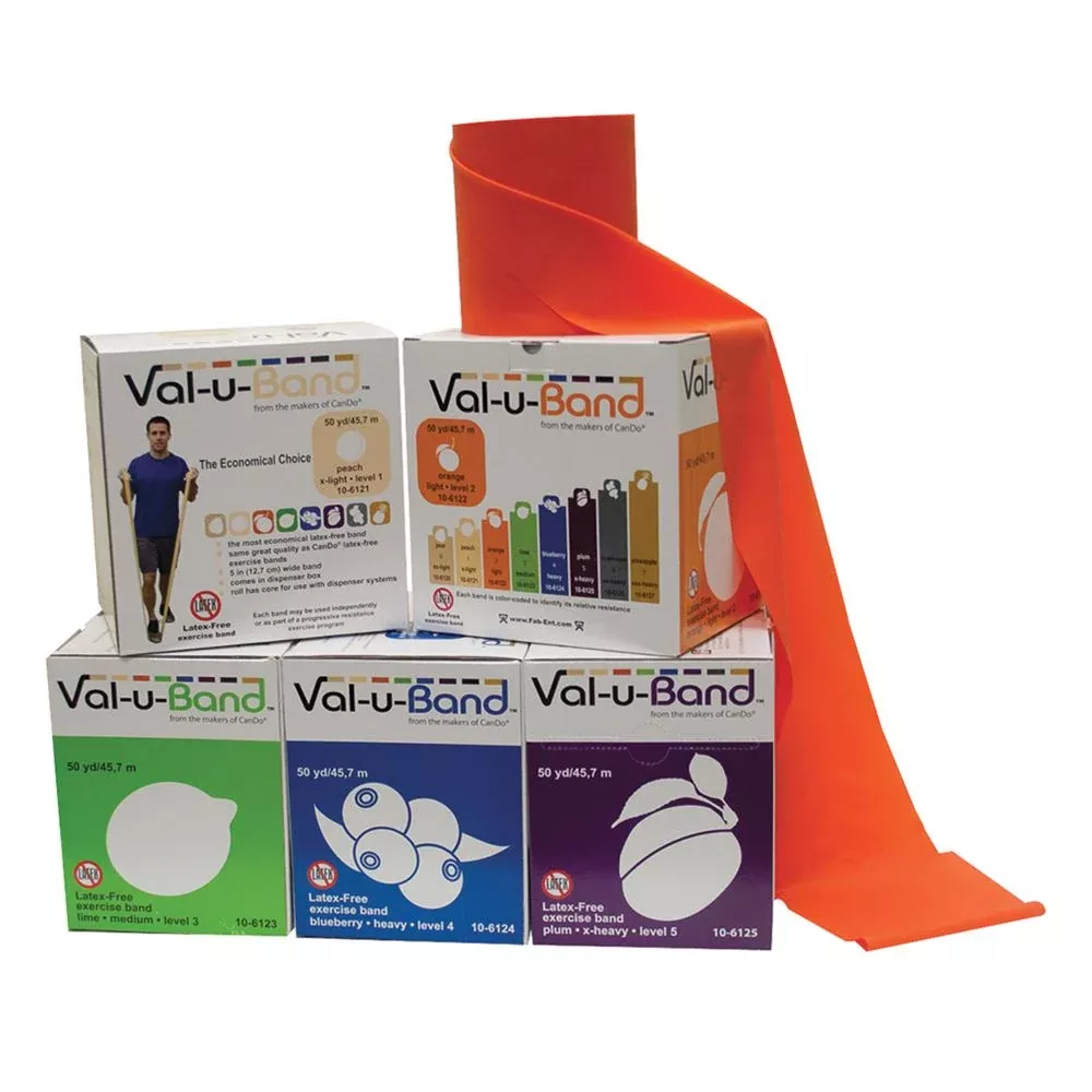 CanDo Val-U-Band Exercise Bands, Latex Cando Val-U-Band, Plum, 6 yd. - 32769