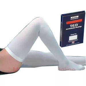 Cardinal Health 4301- - Anti-embolism Stocking T.E.D.™ Thigh High Medium / Regular White Closed Toe