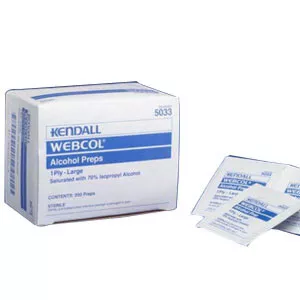 Cardinal Health 6818- - Alcohol Prep Pad Webcol™ 70% Strength Isopropyl Alcohol Individual Packet Medium Sterile