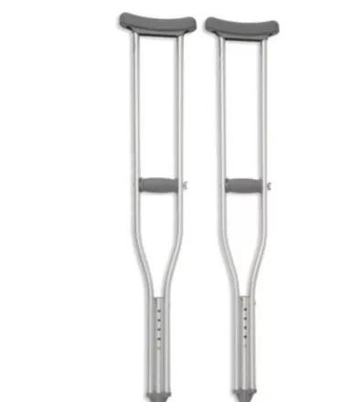 Cardinal Health CA901AD - Adult Crutches, Push Button, Adjustable, 62" - 70"