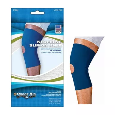 Cardinal Health SA9050 BLU MD - Sportaid Neoprene Slip-On Knee Brace, Open Patella, Blue, Medium, 14" - 15"