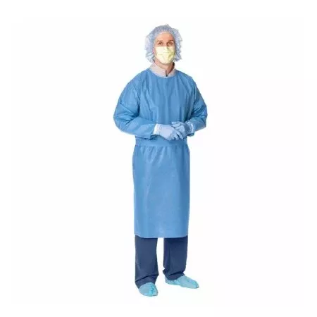 Cardinal Protective Procedure Gown X-Large Blue NonSterile Not Rated Disposable - Case of 75 - 5213PG-CS