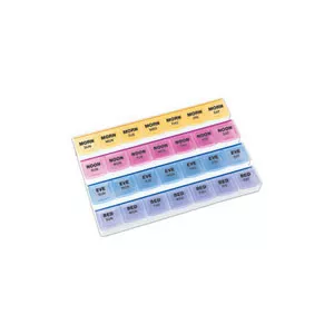 Carex Health 70069B - Pill Organizer Mediplanner Standard Size 7 Day 4 Dose