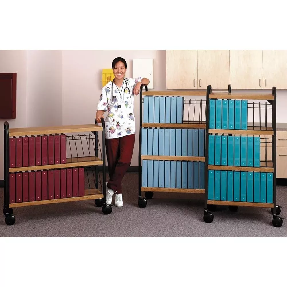 ChartRak Economy Mobile Vertical Storage Racks CHARTRAK,30B,3SL/10EA, Brown, Top Hinged - 931018/BROWN/TOP